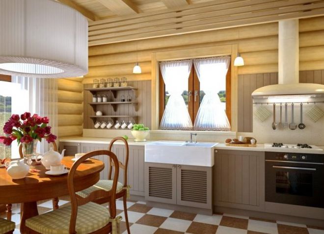 отделка кухни блок хаусом отделка кухни блок хаусом