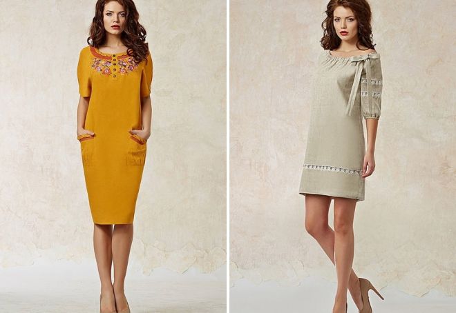 прямое платье из льна прямое платье из льна