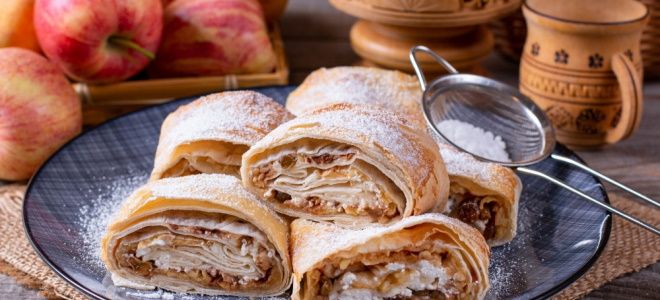 яблочный штрудель из лаваша яблочный штрудель из лаваша