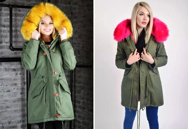 женские парки с цветным мехом женские парки с цветным мехом
