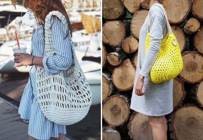 авоська из трикотажной пряжи авоська из трикотажной пряжи