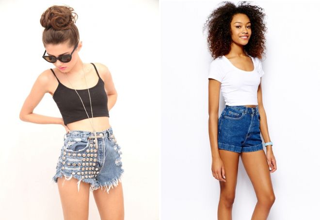 короткие джинсовые шорты с завышенной талией короткие джинсовые шорты с завышенной талией
