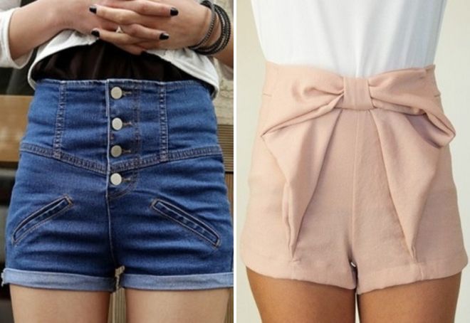 короткие шорты с завышенной талией короткие шорты с завышенной талией