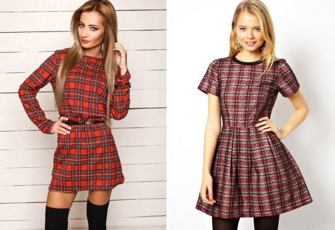 короткое платье в клетку короткое платье в клетку