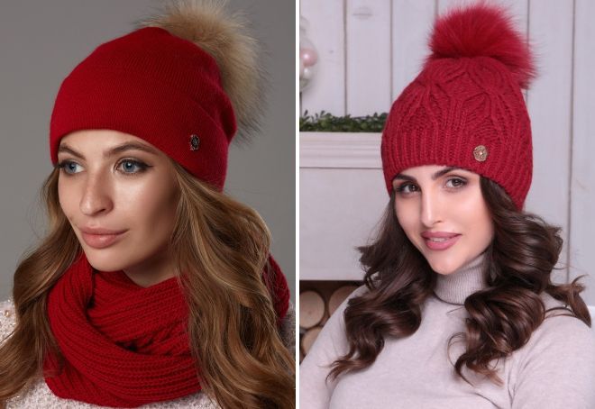 Красная шапка с помпоном Красная шапка с помпоном