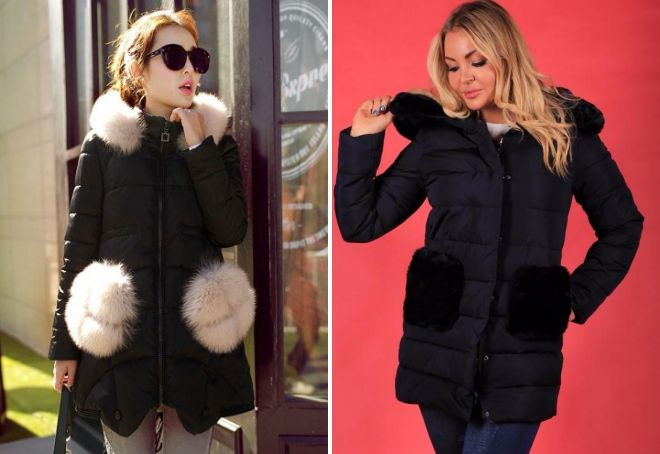 пуховик с карманами из норки пуховик с карманами из норки