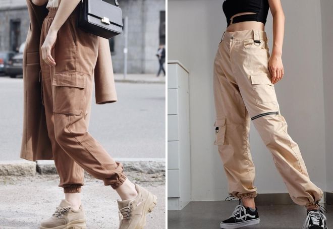 штаны карго с карманами штаны карго с карманами