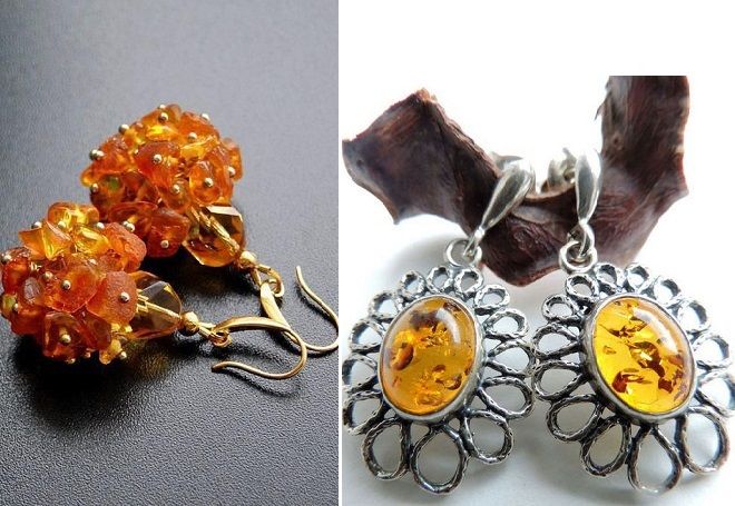 украшения с желтым янтарем украшения с желтым янтарем