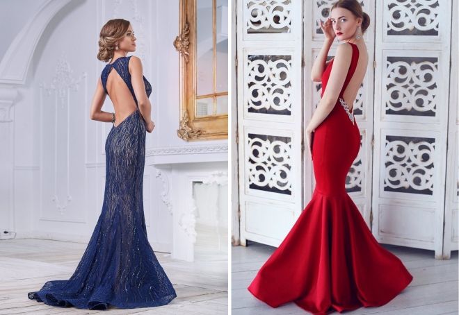 вечернее платье русалка с открытой спиной вечернее платье русалка с открытой спиной