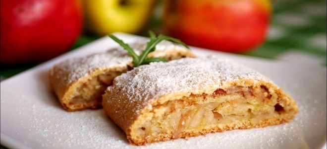 яблочный штрудель из песочного теста яблочный штрудель из песочного теста