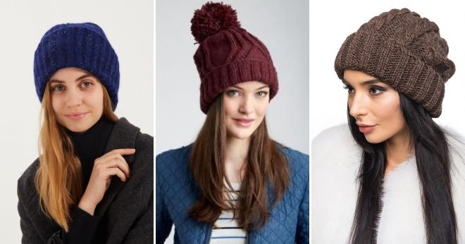 Женская шапка с отворотом Женская шапка с отворотом