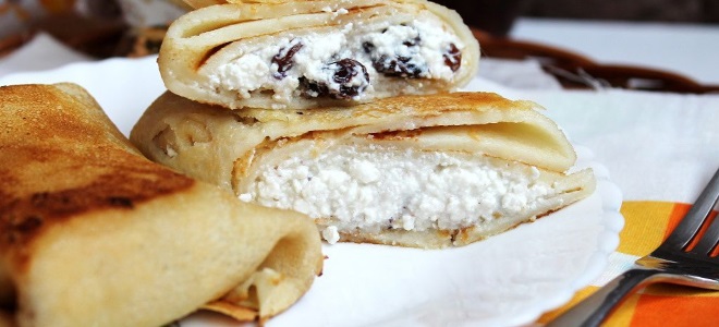 как фаршировать блины творогом