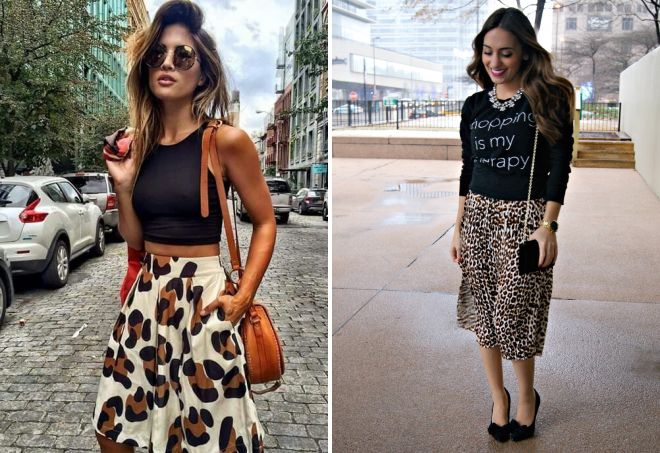 длинные леопардовые юбки