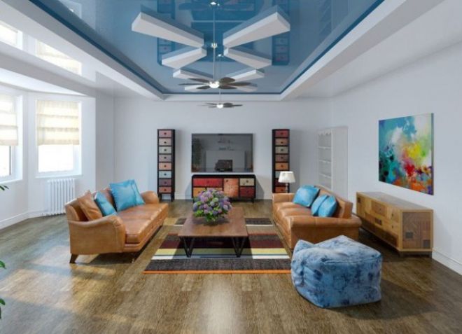 натяжные потолки в гостиной 3