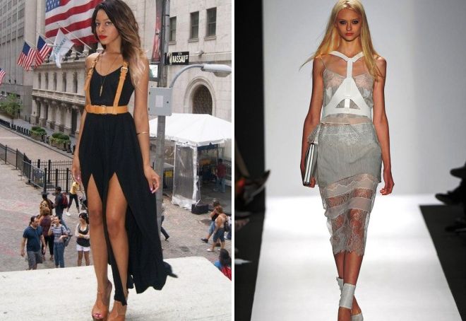 женская портупея с платьем комбинацией