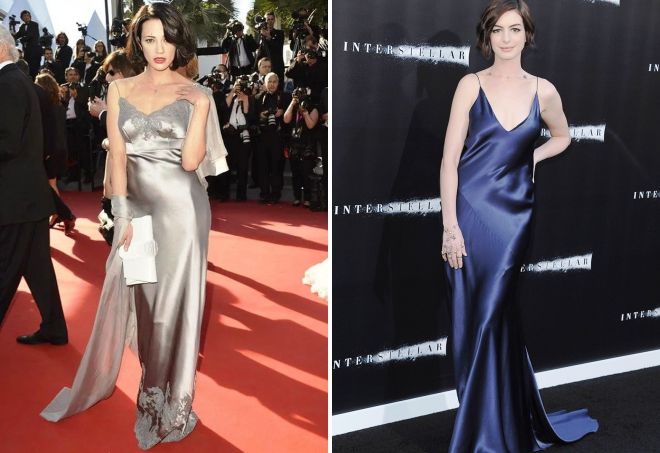 длинное платье комбинация