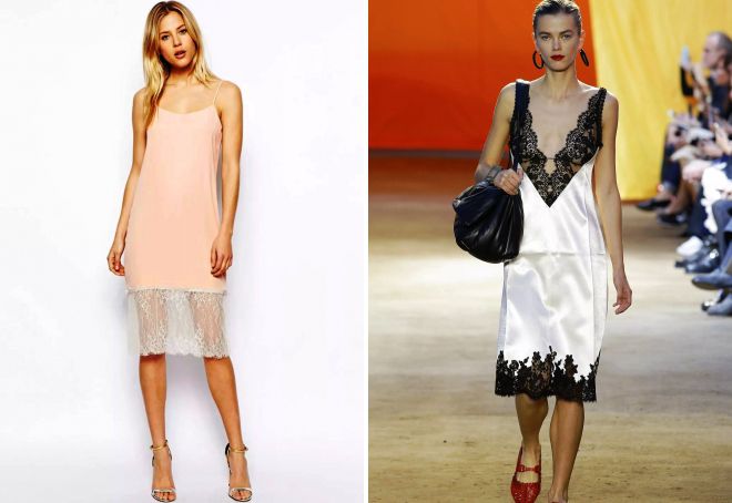 кружевное платье комбинация