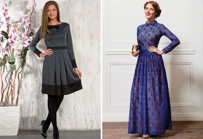 платье с длинным рукавом1