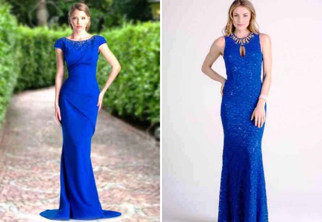 вечерний образ в синем платье