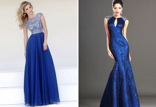 темно синее вечернее платье