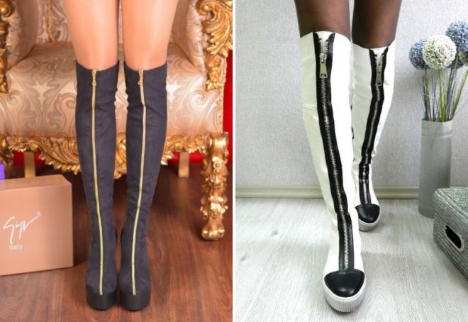 зимние сапоги ботфорты