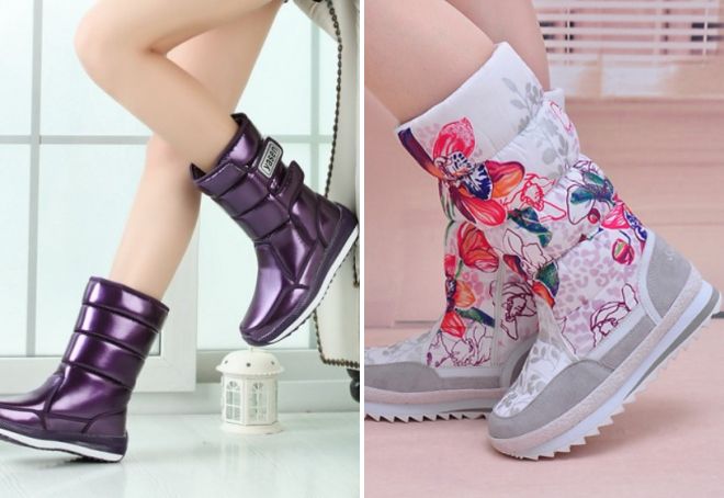 женские зимние сапоги дутики