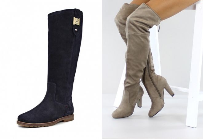 женские замшевые зимние сапоги